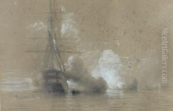 Marine : La Rade De Brest Oil Painting by Theodore Gudin