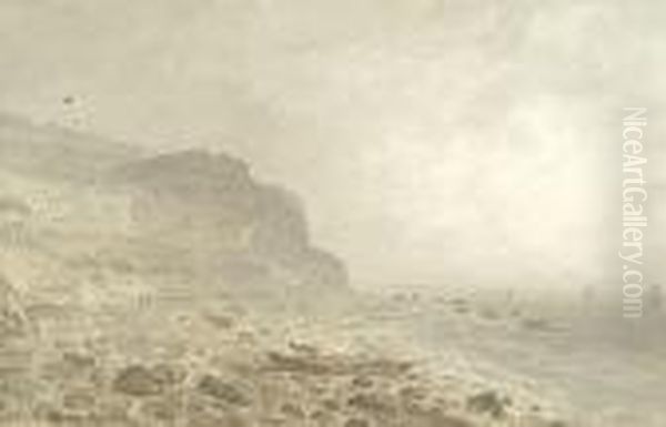 'ventnor, Isle Of Wight' And 'bonchurch, Isle Of Wight' Oil Painting by George Jnr Barrett