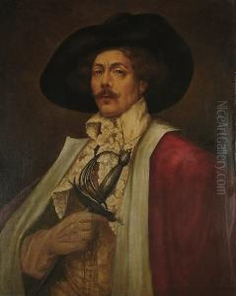 A Cavalier Oil Painting by Gustave Barrier