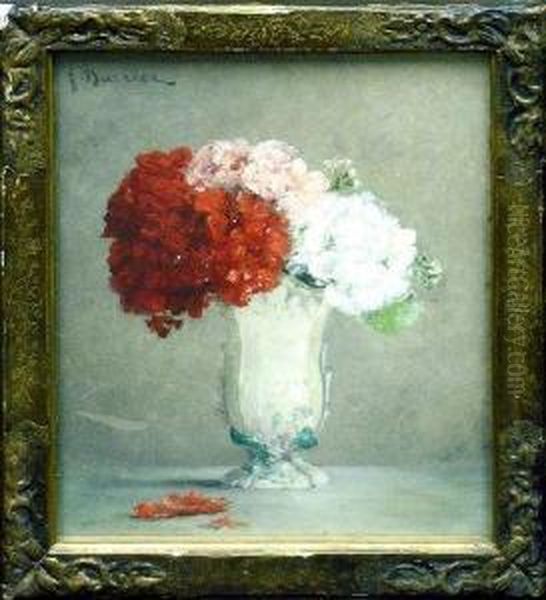 Vase Of Flowers Oil Painting by Gustave Barrier