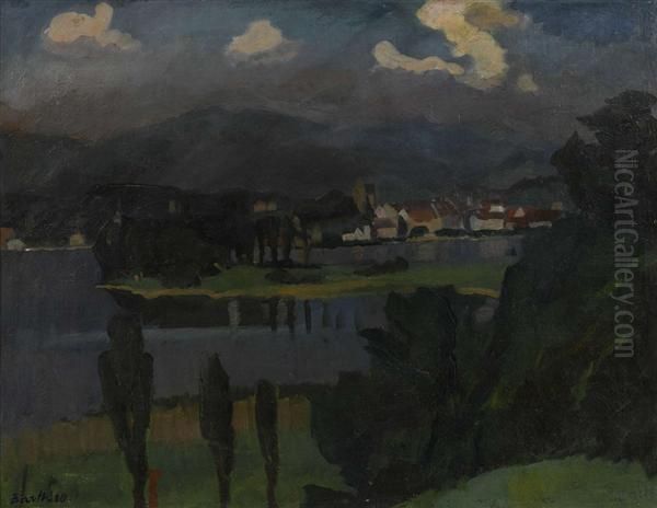 Landschaft Beim Zurichsee (?). Oil Painting by Paul Basilius Barth