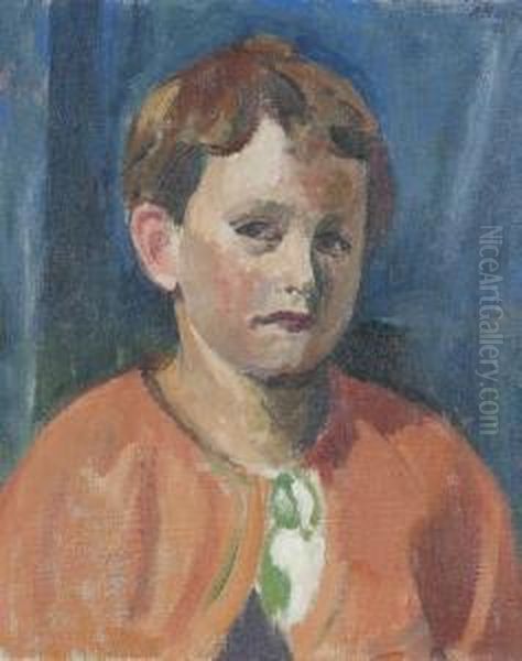 Portrat Eines Knabens. Oil Painting by Paul Basilius Barth