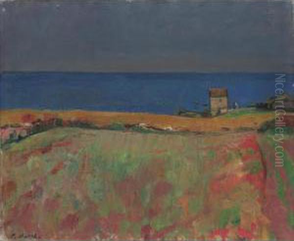 House At The Sea (brittany) Oil Painting by Paul Basilius Barth
