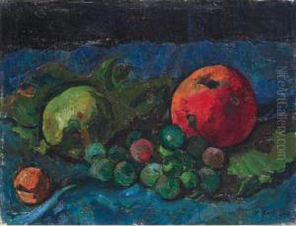 Fruchtestillleben Oil Painting by Paul Basilius Barth