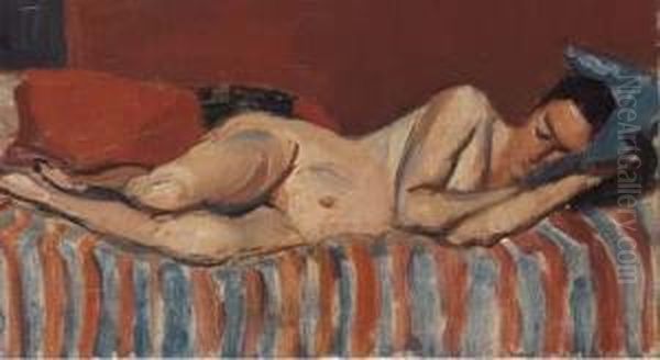 Schlafender Akt Oil Painting by Paul Basilius Barth