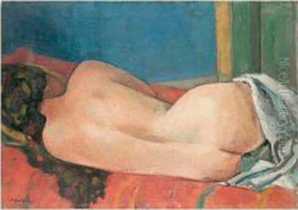 Grosser Ruckenakt Oil Painting by Paul Basilius Barth