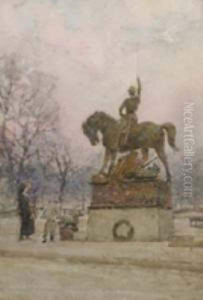 The Calvary War Memorial, Hyde Park, London Oil Painting by Rose Barton