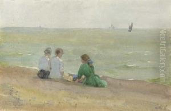 A Gossip Oil Painting by Rose Barton