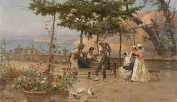 Das Weinfest. Oil Painting by Pietro Barucci