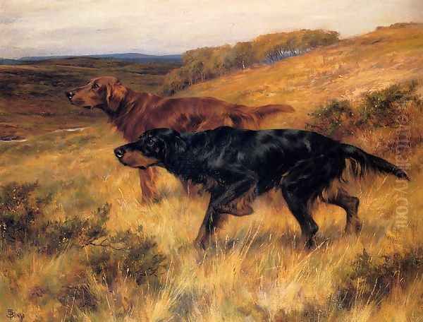 Two Pointers in a Landscape I Oil Painting by Thomas Blinks