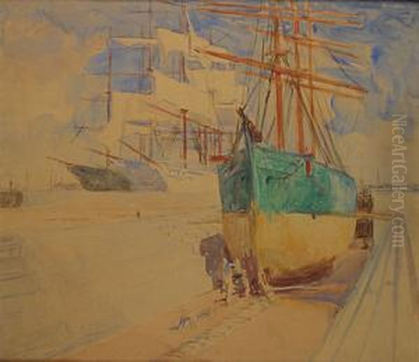 La Cale Seche Oil Painting by Richard Baseleer