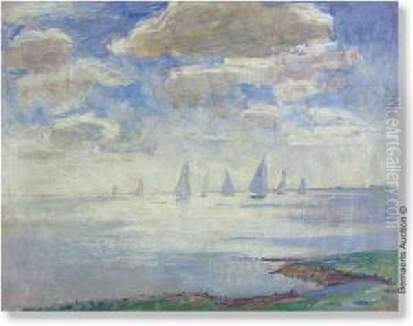 'course A Voile' Oil Painting by Richard Baseleer