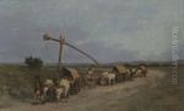 Popas La Fantana Oil Painting by Ludovic Bassarab