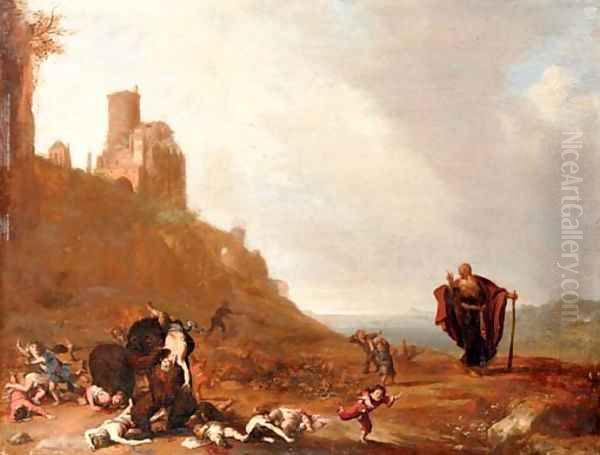 Elisha and the children Oil Painting by Bartholomeus Breenbergh