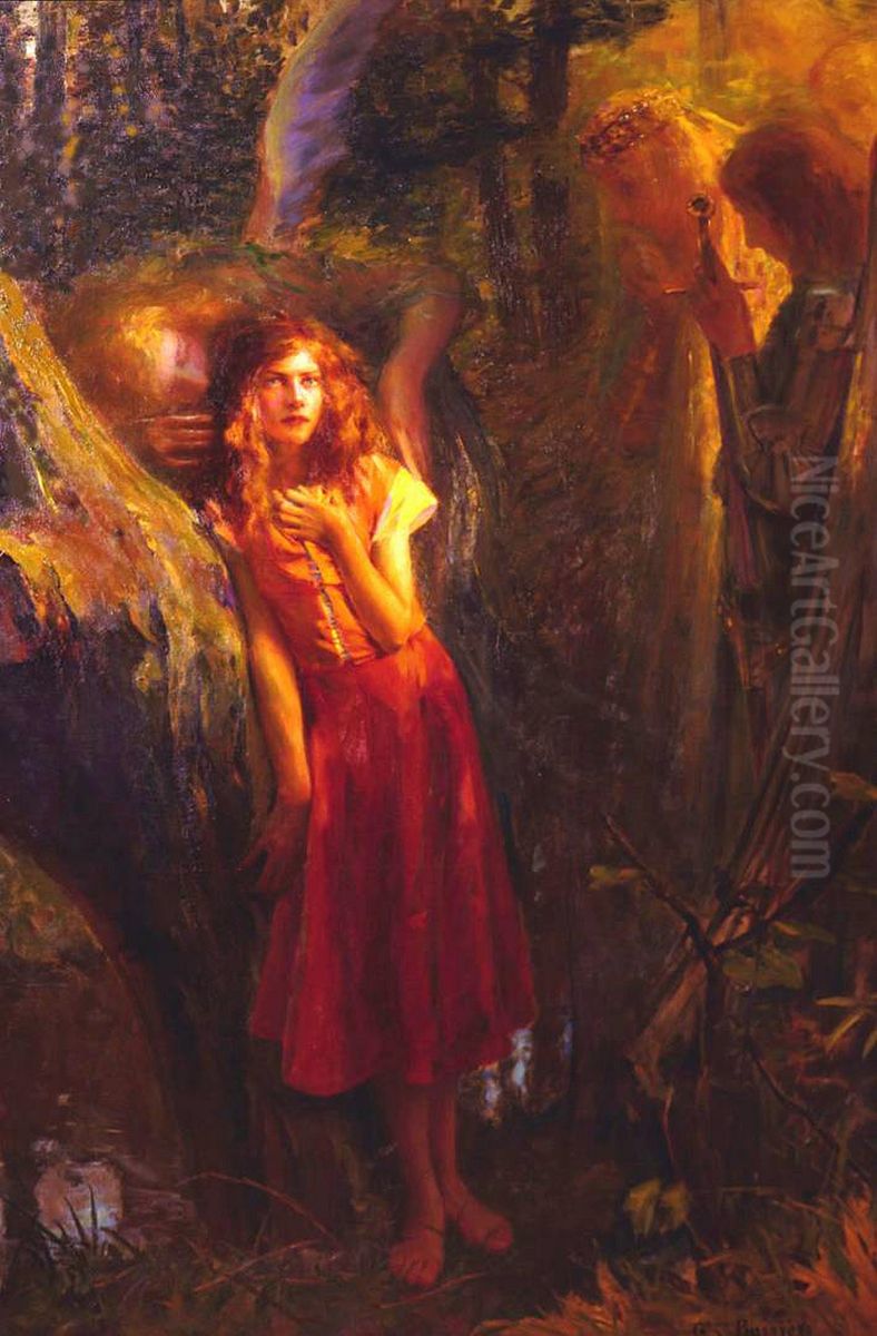Joan of Arc Oil Painting by Gaston Bussiere