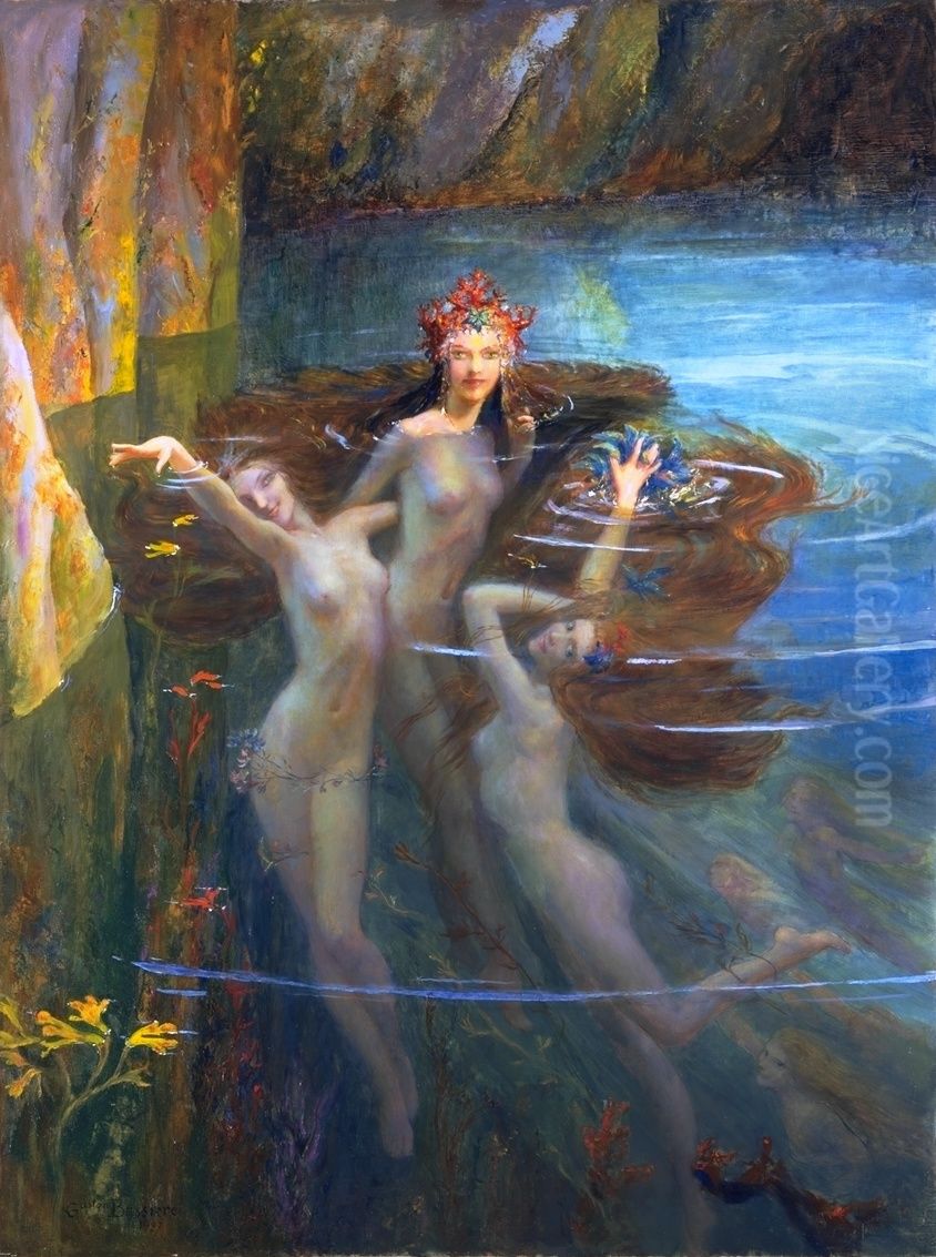 The Nereides Oil Painting by Gaston Bussiere