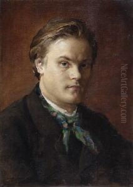 Zwei Portrats Junger
 Manner. Oil Painting by Jules Bastien-Lepage