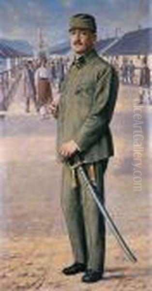 Portret Oficera C.k. Armii 
Austro-wegierskiej Nadporucznika Bronislawa Ostoja-ostaszewskiego Oil Painting by Stanislaw Batowski-Kaczor