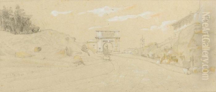 L'arc De Titus A Rome Oil Painting by Baudry Paul