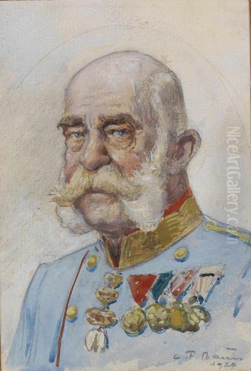 Franz Josef I. Oil Painting by C. Bauer