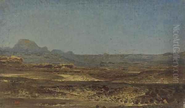 Sina&iuml; Desert (Le desert du Sina&iuml;) Oil Painting by Leon-Auguste-Adolphe Belly