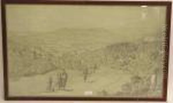 St. Moritz Mitehrenburg Oil Painting by Fritz Bayerlein