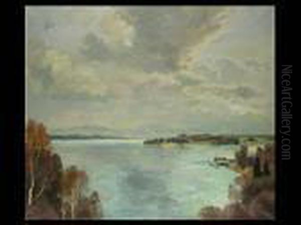 Der Karpfen-winkel Am Starnberger See Oil Painting by Fritz Bayerlein
