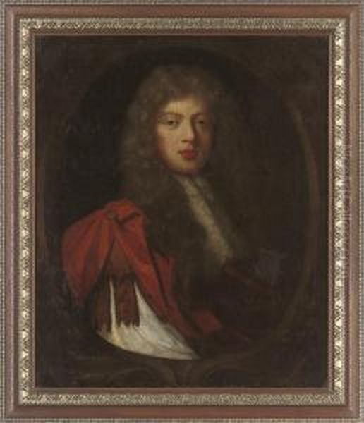 Portrait Of A Gentleman 
Traditionally Identified As George Savile,1st Marquess Of Halifax 
(1633-1695), Bust-length, In Classicalcostume, In A Sculpted Cartouche Oil Painting by Mary Beale