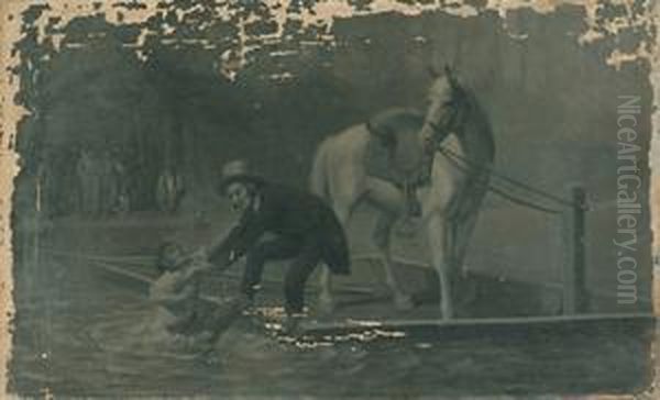 Mississippi Genre Scene Oil Painting by William Holbrook Beard