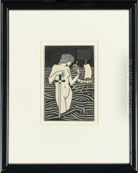 Le Morte D'arthur, Design For A 
Chapter Heading, Chapter X, Book V: How Sir Tristram Smote Down Sir 
Palomides, And How He Jousted With King Arthur, And Other Feats Oil Painting by Aubrey Vincent Beardsley