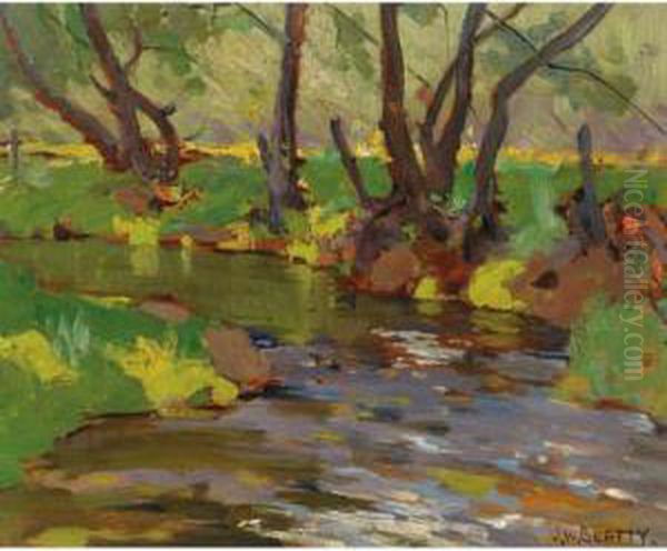 Summer Oil Painting by John William Beatty