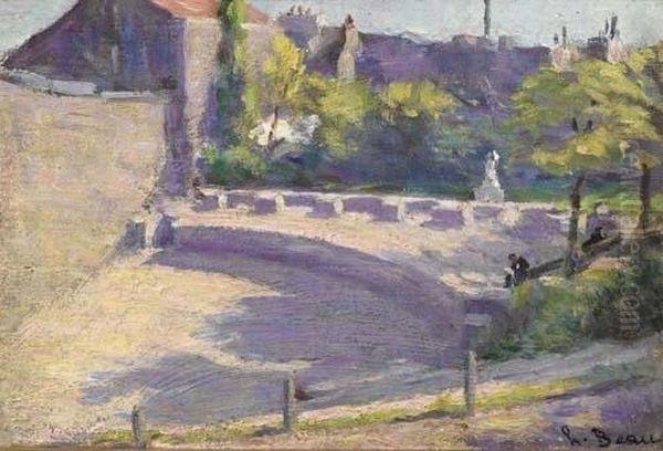 Les Arenes De Lutece In Paris. Oil Painting by Henri Beau