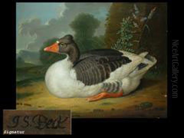 Ente
53,5 X 69,5 Cm. Ol/lwd Oil Painting by Jacob Samuel Beck