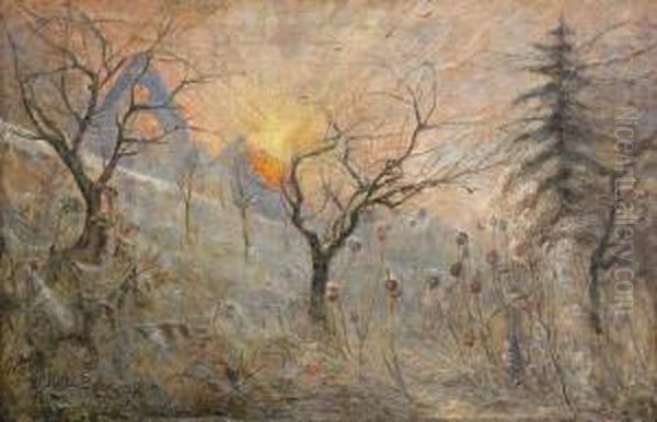 Novembermorgon Oil Painting by Julia Beck