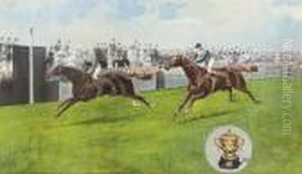The Gold Cup, Ascot Oil Painting by John Axel Beer