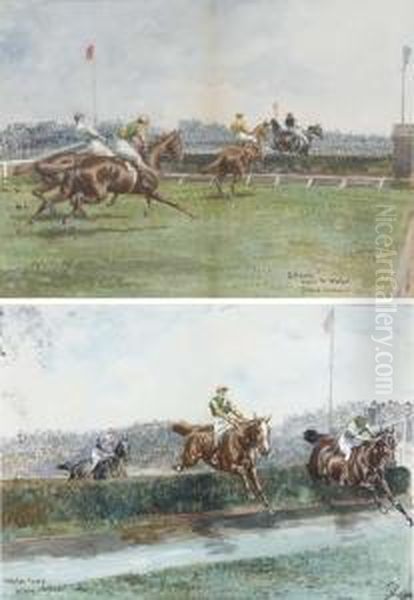 The Grand National Oil Painting by John Axel Beer