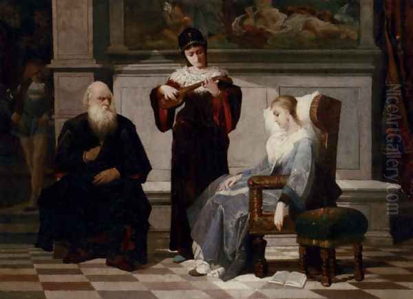 A Moment Of Comfort Oil Painting by Wenceslas Vacslav Brozik