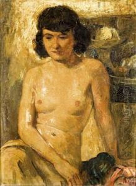 Akt Oil Painting by Viktor Belanyi