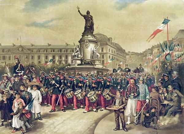 Quatorze Juillet, 1881 Oil Painting by Albert Bligny