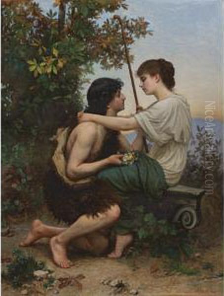 Daphnis And Chloe Oil Painting by Camille Felix Bellanger