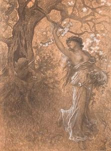 Love Is In The Air Oil Painting by Camille Felix Bellanger