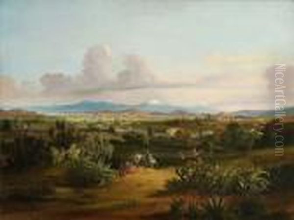 Sudamerikanische
 Landschaft Oil Painting by Ferdinand Konrad Bellermann