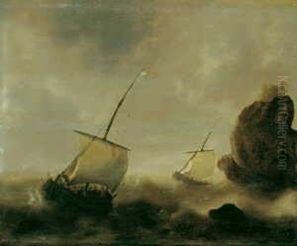 Seesturm An Felsiger Kuste. Ol 
Auf Holz. H 45; B 54,5 Cm. Ein Vergleichbares Gemalde Befindet Sich Im 
Herzog-anton-ulrich-museum In Braunschweig. - Bellevois Malte Seestucke 
In Der Art Von J. Porcellis Und S. De Vlieger. W. Bernt Schreibt Uber 
Ihn Oil Painting by Jacob Adriaensz. Bellevois