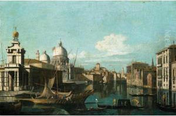 Veduta Del Canal Grande Con La 
Punta Della Dogana E La Chiesa Della Salute Sulla Sinistra Oil Painting by Bernardo Bellotto