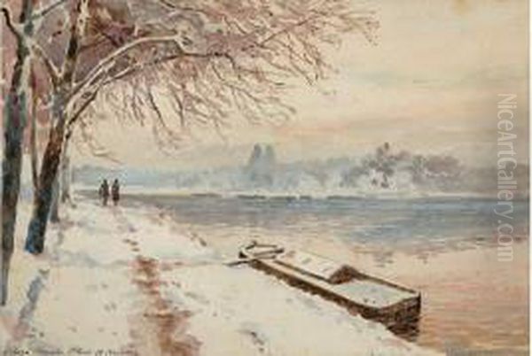 Peniche En Hiver Oil Painting by Albert Nikolaevich Benois