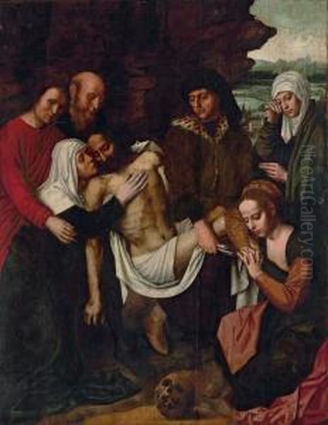 The Lamentation Of Christ, With 
The Three Marys, Saint Joseph Ofarimathea, Nicodemus, And Saint John The
 Baptist Oil Painting by Ambrosius Benson