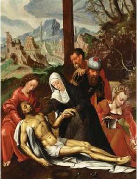 The Lamentation Of Christ With 
The Virgin Mary, Saint John The Baptist, Mary Magdalene, Joseph Of 
Arimathaea And Nicodemus Oil Painting by Ambrosius Benson