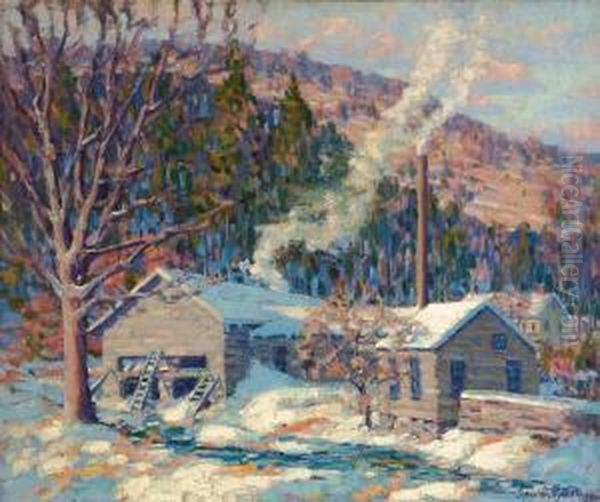 ''the Old Saw Mill'' Oil Painting by John William Bentley