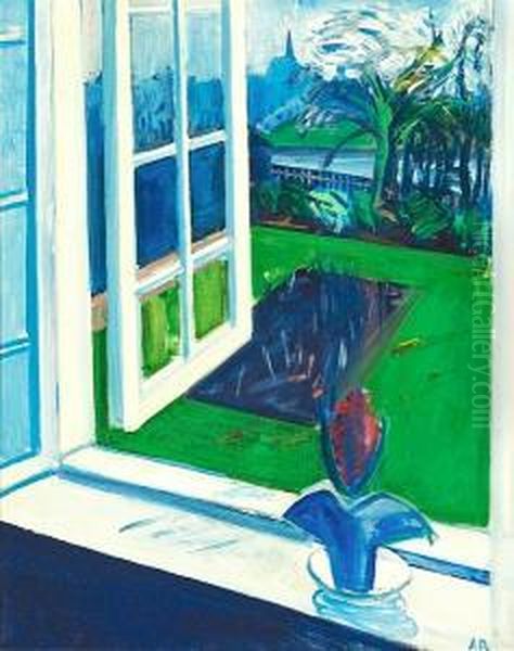 Udsigt Fra Mit Vindue, Valby Oil Painting by Axel Bentzen