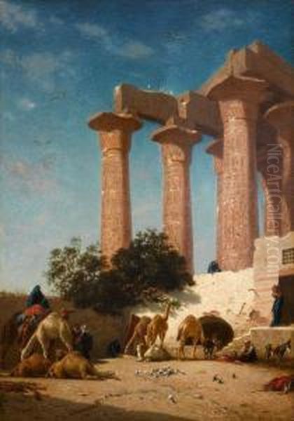 La Caravane Oil Painting by Narcisse Berchere